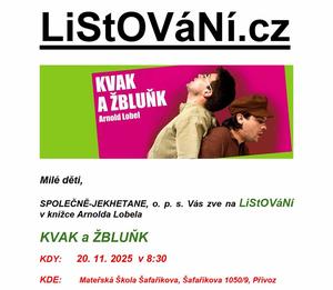 SPOLEČNĚ-JEKHETANE, o. p. s. Vás zve na LiStOVáNí