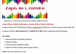 Zápis do 1. ročníku
